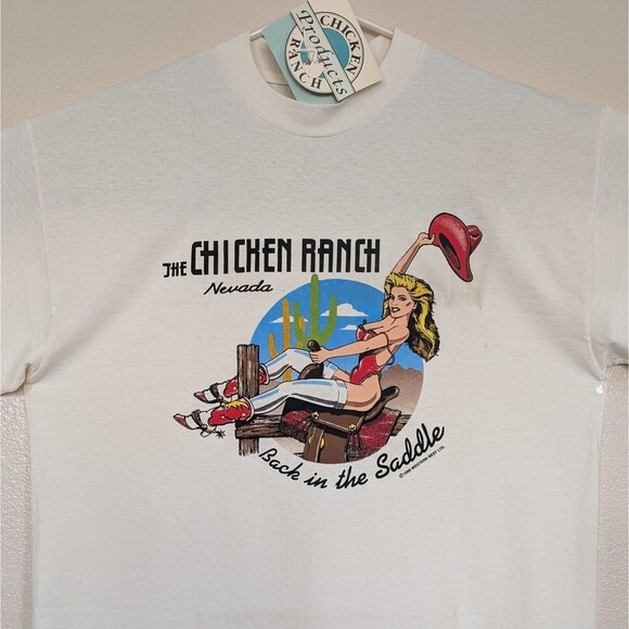 Vintage The Chicken Ranch Nevada XL T-Shirt Brothel Back In The Saddle 1996 New - Picture 1 of 8